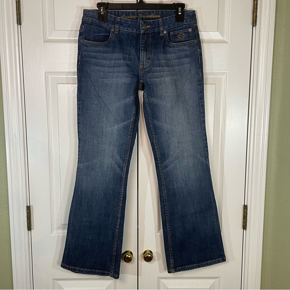 Harley-Davidson Blue Boot Cut Jeans Classic Style